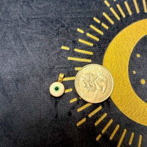 SOLID 14k Gold and Enamel Murano Evil Eye Charm Pendant 🧿
